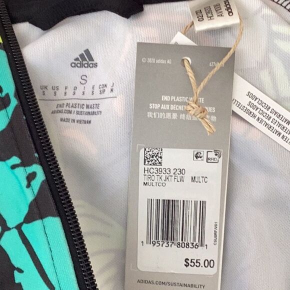 ADIDAS NWT UNISEX SMALL TIRO FLORAL ATHLETIC SOCCER TRACK SPORTS AEROREADY COAT - Picture 9 of 9